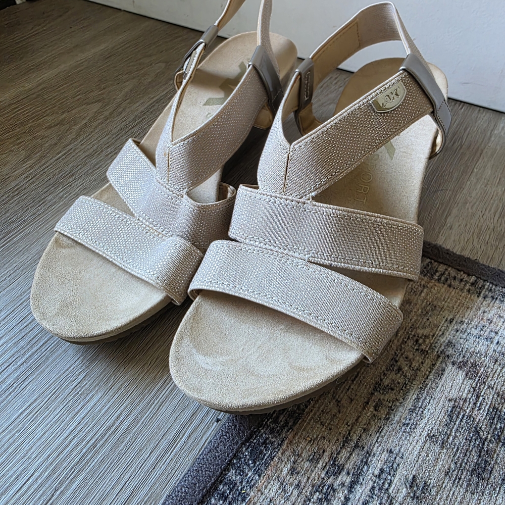 Anne Klein Sport Tan Strappy Sandals